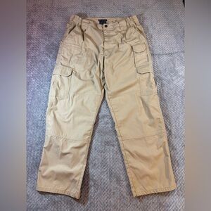 Men’s 5.11 Tactical Series Khaki Ripstop Cargo Utility Workwear Pants Size 36x30